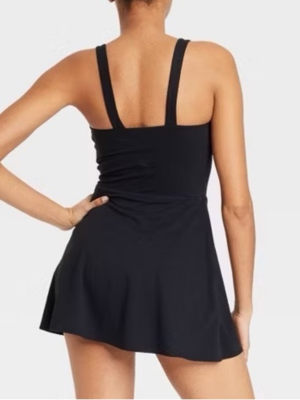 Joy Lab Athletic Dress Black Square Neck Built in Shorts with pockets XXL NWT - Picture 2 of 4